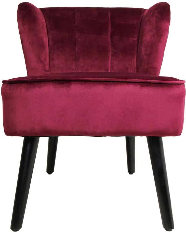 HSM Collection fauteuil Odessa - velvet - wijnrood - Leen Bakker