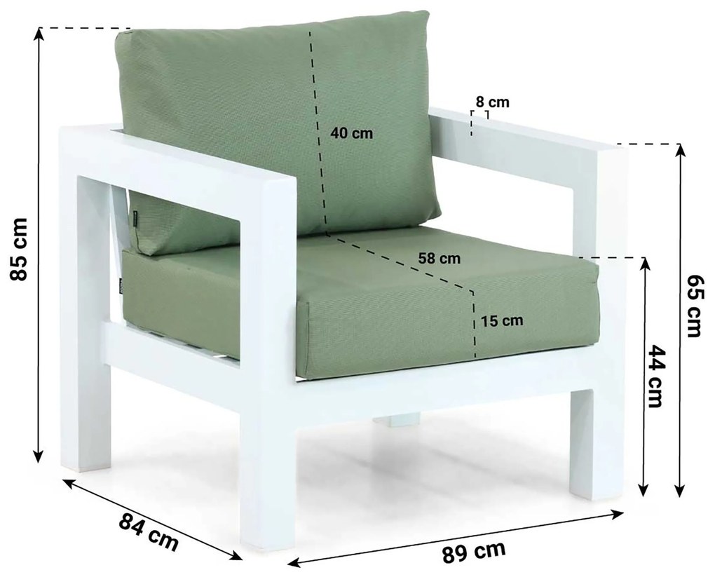 Tuinstoel Aluminium Wit Lifestyle Garden Furniture Luca