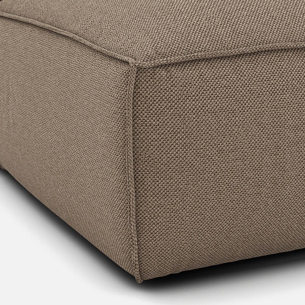 Rechts chaise longue-element voor modulaire bank, in structuurstof, Seven