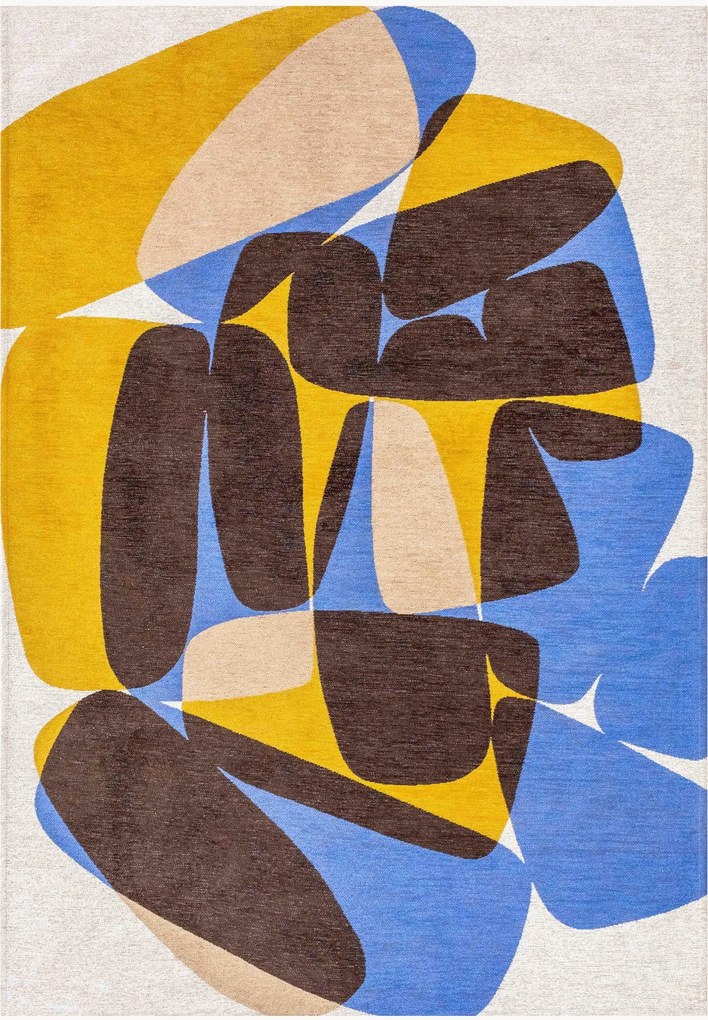 Wasbaar jacquard in- & outdoor vloerkleed Stones