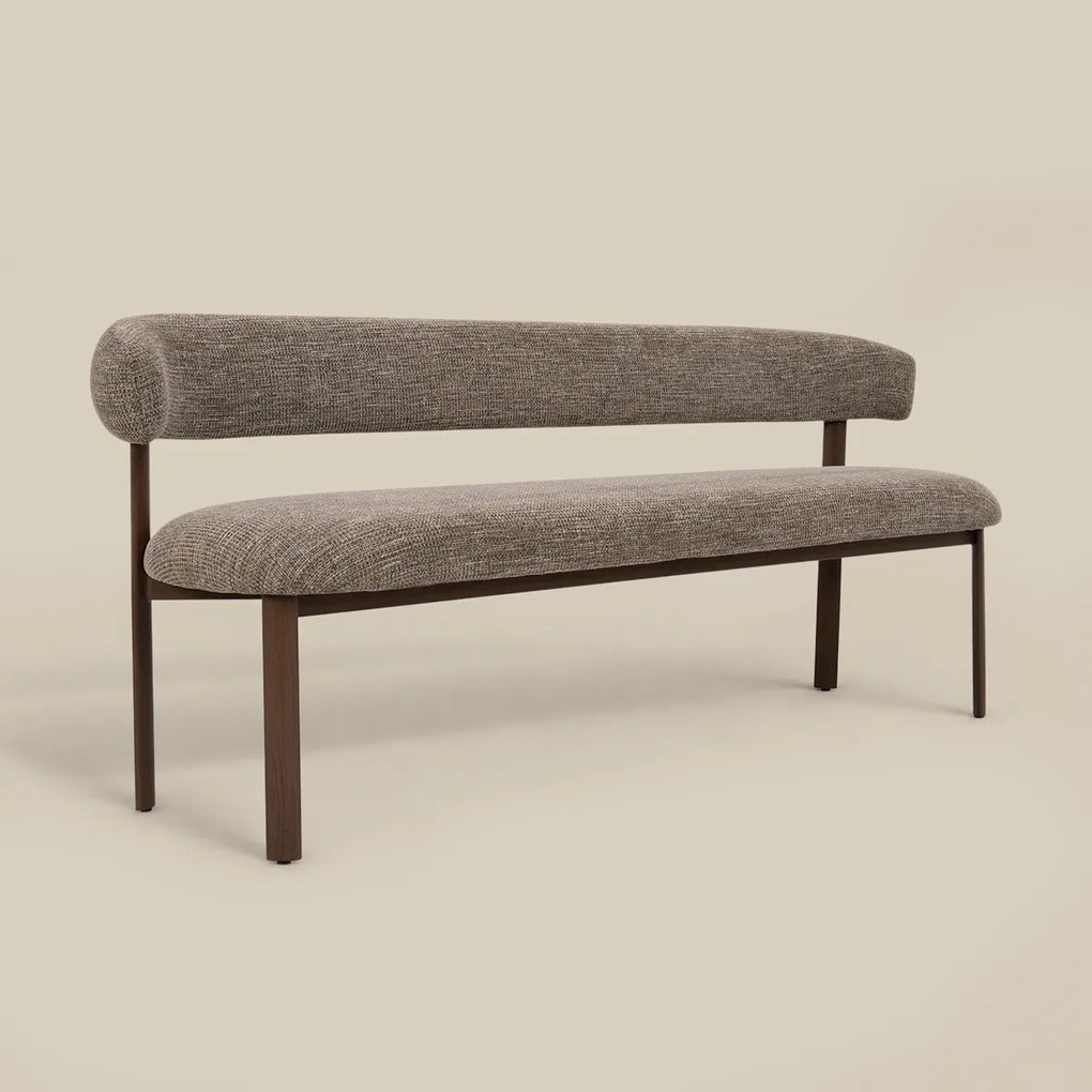 Eetkamerbank Walnoot Met Grove Stof 180 Cm