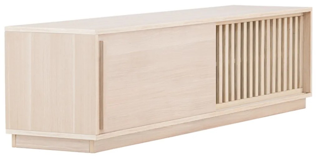 TV Meubel Met Schuifdeur Whitewash - 180x40x45cm.