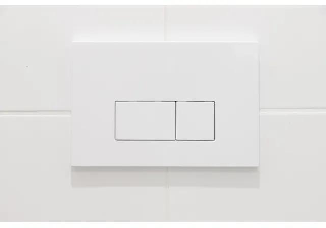 QeramiQ Push Bedieningsplaat - voor Geberit UP320 inbouwreservoir - dualflush - rechthoekige knoppen - kunststof wit glans