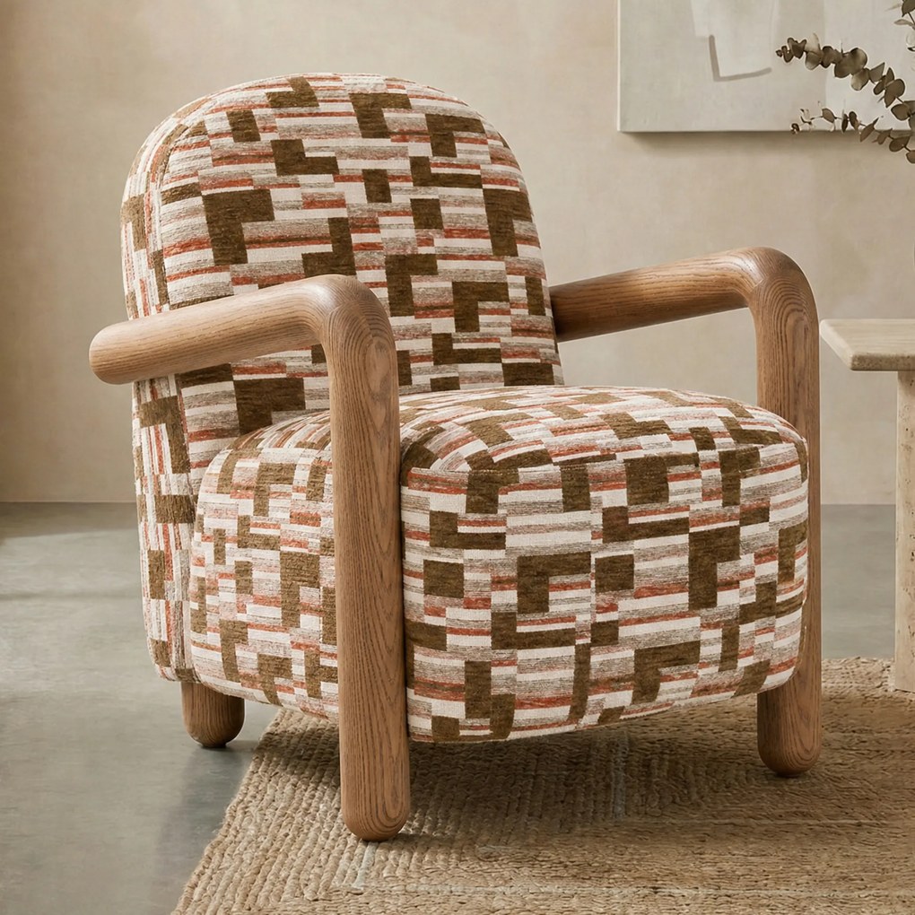 Fauteuil Met Hout Print