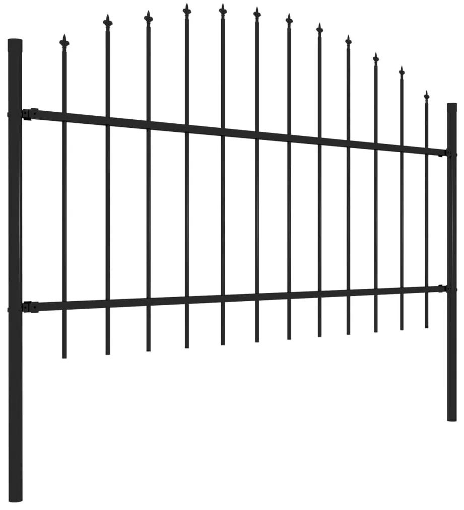 vidaXL Tuinhek met speren bovenkant (1-1,25)x1,7 m staal zwart