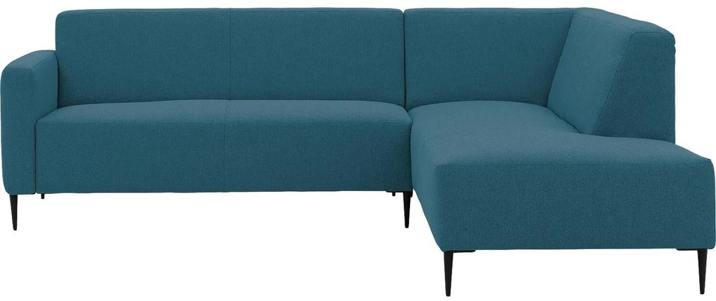 Goossens  Key West blauw, stof, 2,5-zits, modern design met ligelement rechts