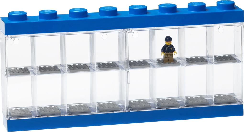 Opbergbox Lego minifigs blauw 16-delig