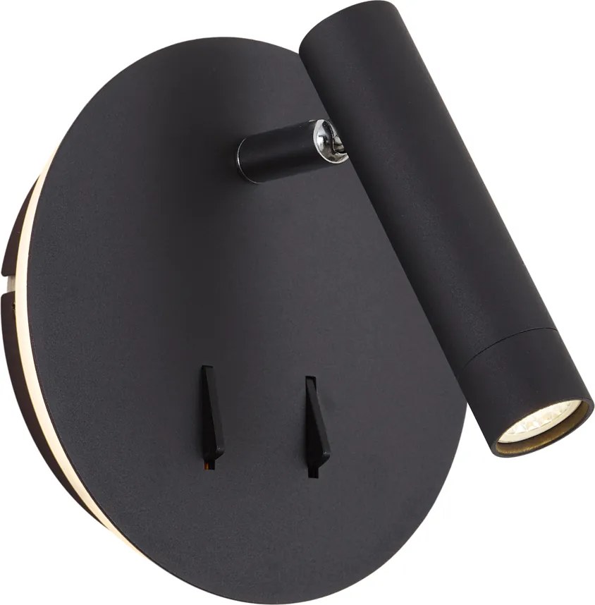Moderne wandlamp zwart incl. LED met USB-C - Croft