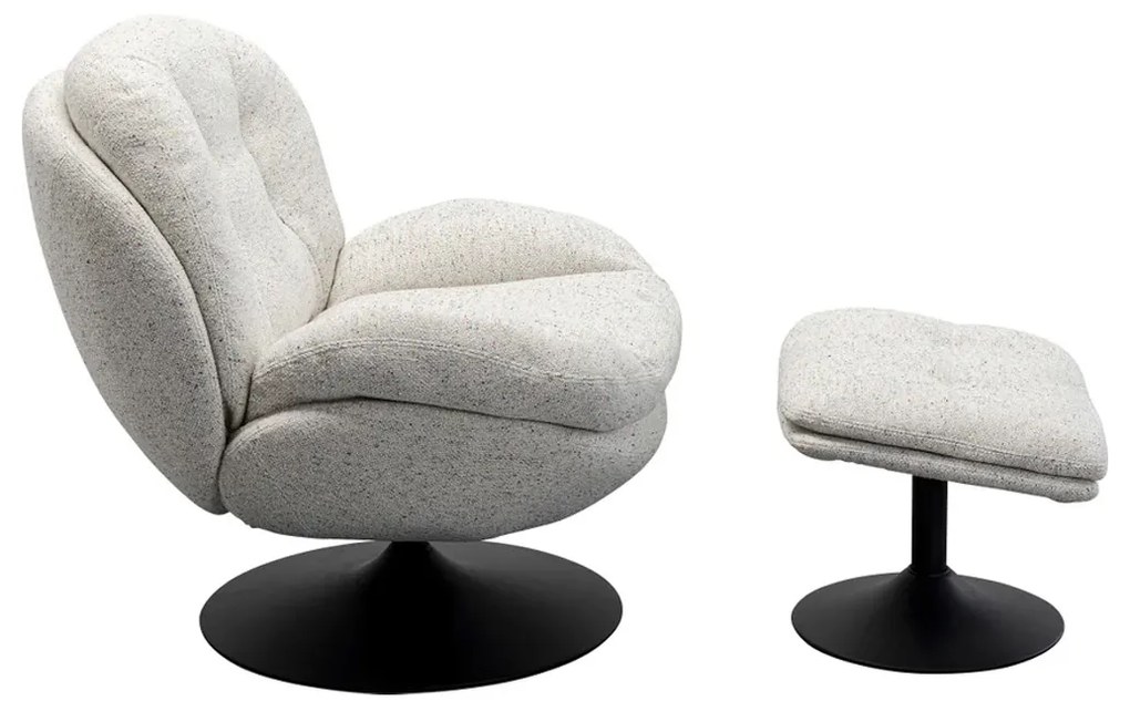 Kare Design Standford Draai Fauteuil Met Voetenbank