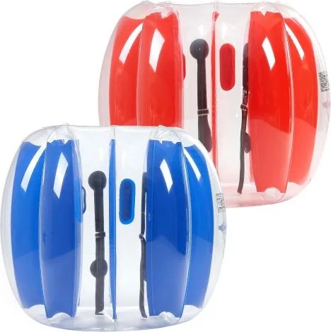 VEVOR Opblaasbare Bumperbal (2-pack) 1,2 m, duurzame 0,5 mm dikke PVC Bubble Knocker Collision Ball voor buitensporten, teamspellen, speelgoed voor in het park (rode + blauwe strepen)