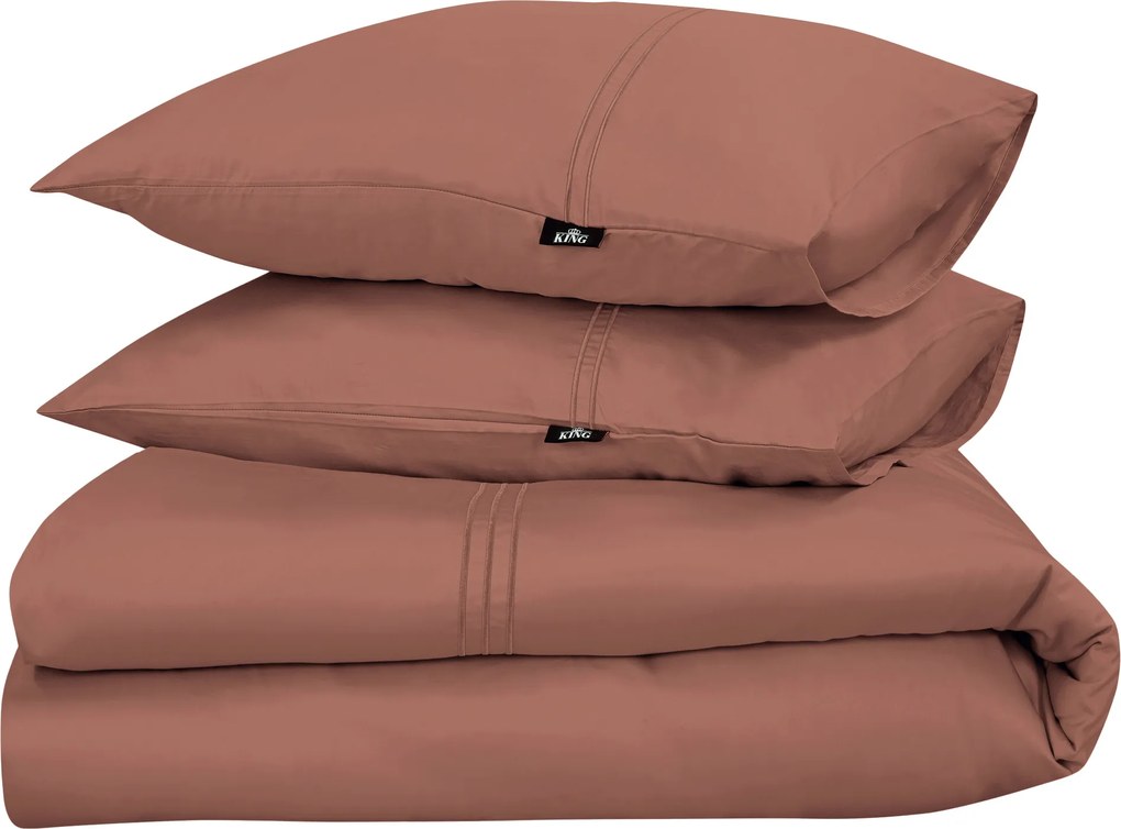 Dekbedovertrek King – 100% katoensatijn – 140×200/220 – brique