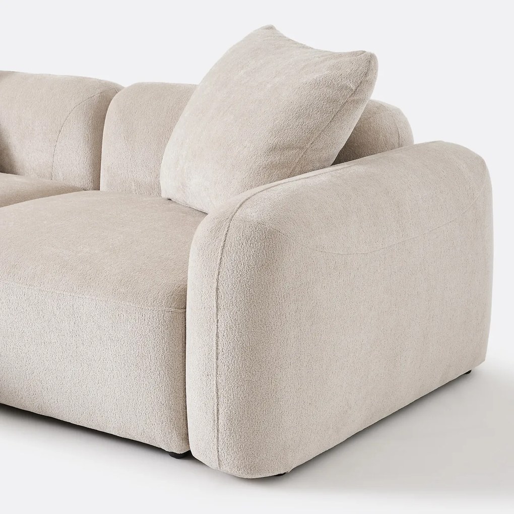 Modulaire bank, linkerhoek, met longchair, jacquard chenille, AMAD