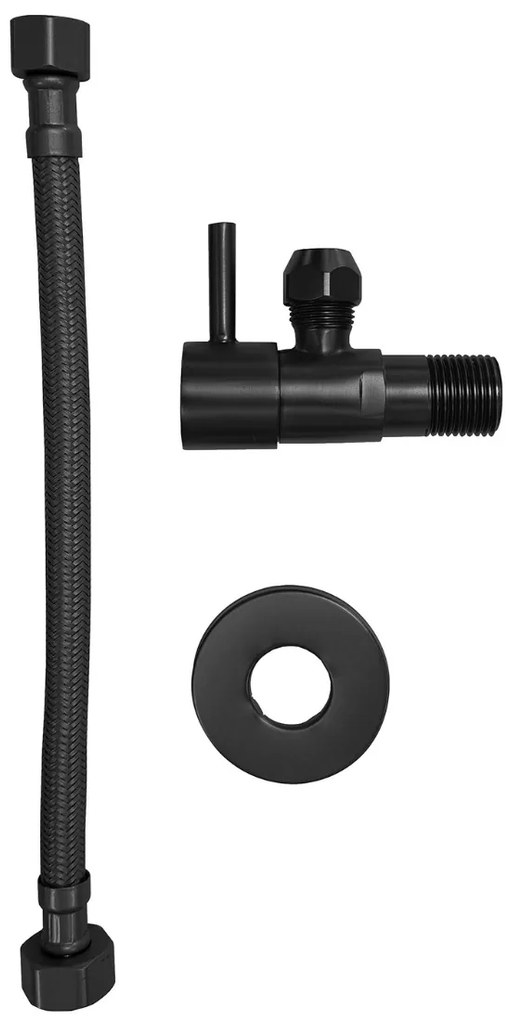 Mueller Black hoekstop + aansluitslang zwart mat