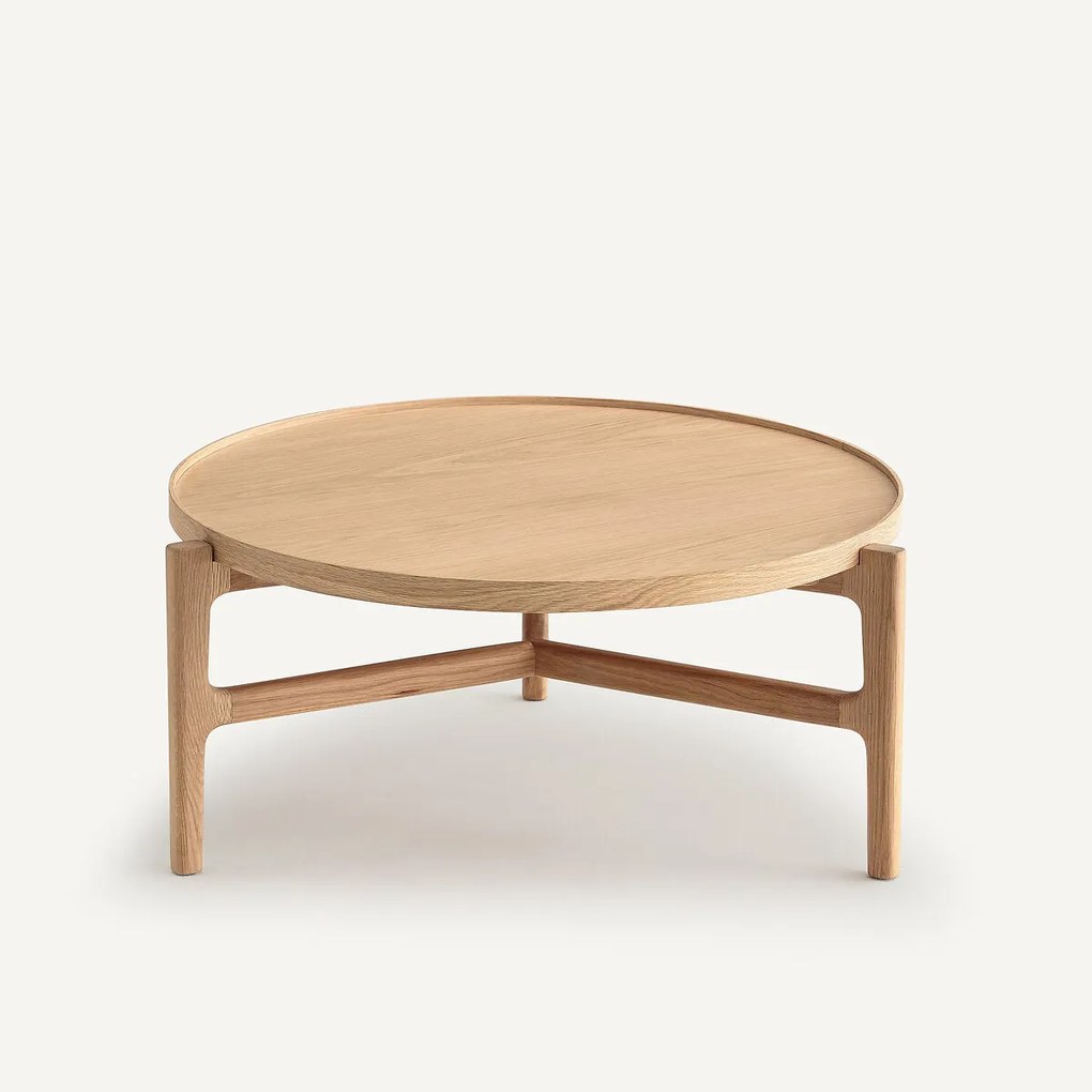 Salontafel, diameter 74 cm, eikenfineer, Aly