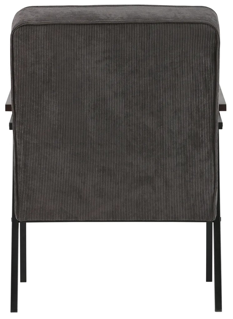 Woood Sally Retro Fauteuil Ribfluweel Grijs