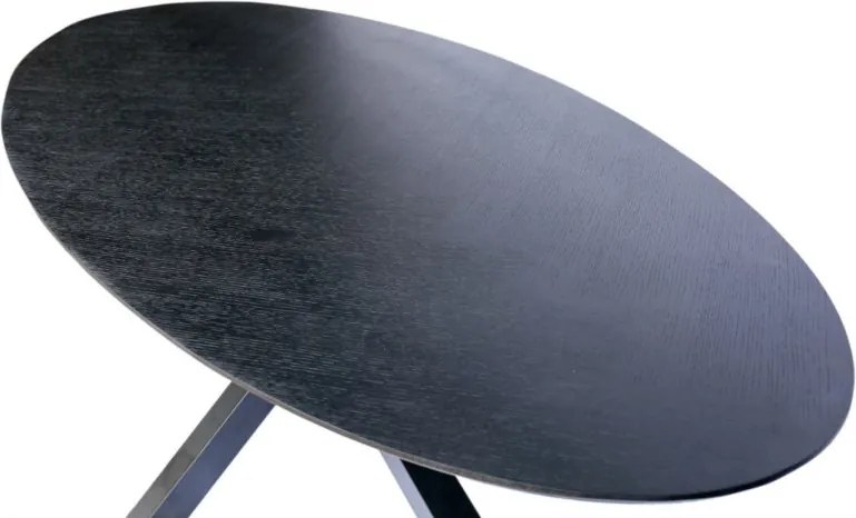 Eettafelblad ovaal eiken fineer zwart - 240 x 120 x 4 cm