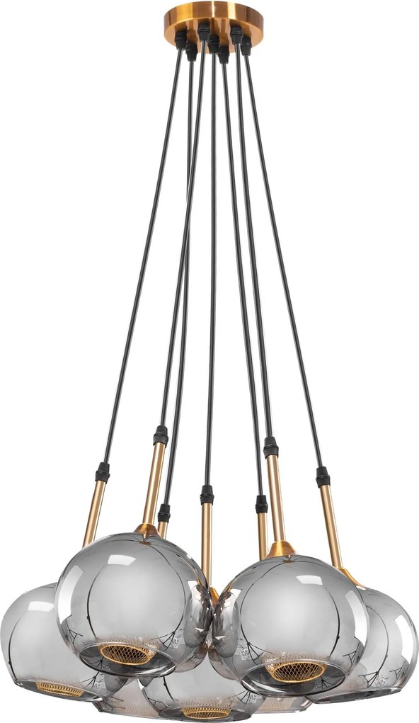 Plafondlamp hangende glazen bollen APP898-7CP
