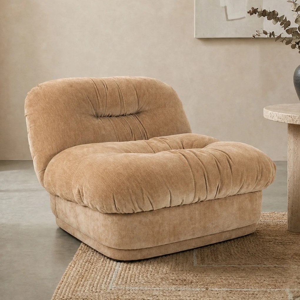 Fauteuil Met Geplooide Stof
