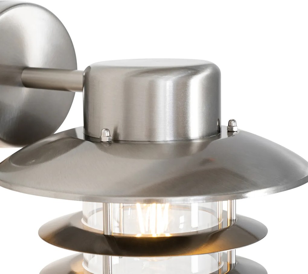 Industriële wandlamp staal IP44 - Shell