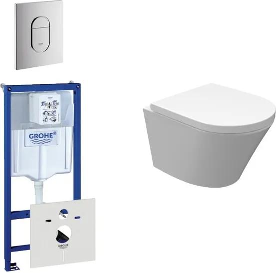 Wiesbaden Vesta Rimfree toiletset bestaande uit inbouwreservoir, compact wandcloset met toiletzitting en bedieningsplaat verticaal chroom 0729205/SW98662/0729240
