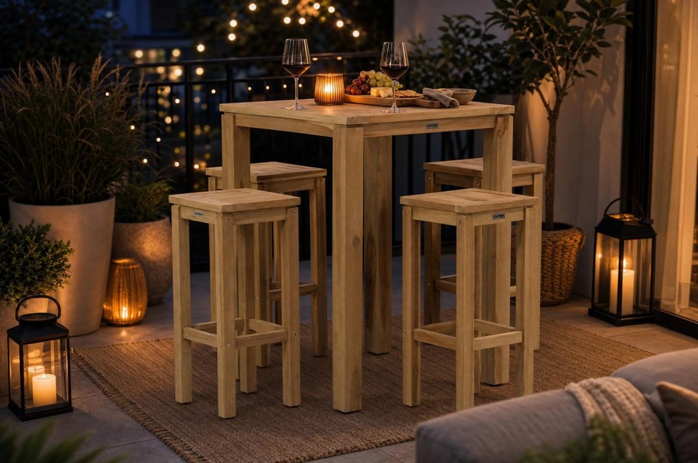 Barset 4 personen Teak Old teak greywash Garden Collections Brighton