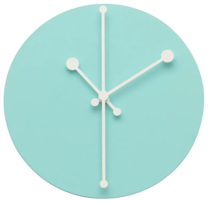 Dotty Clock wandklok staal ø 20 cm turquoise