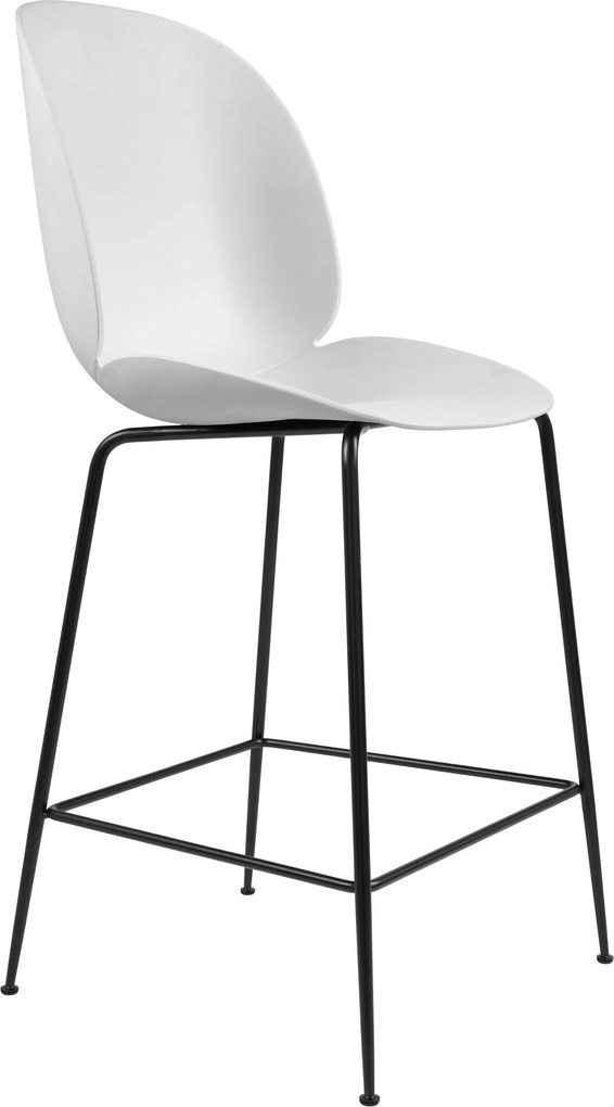 Gubi Beetle Chair barkruk 65cm met zwart onderstel wit
