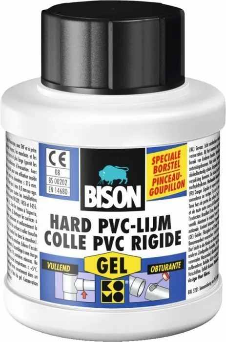 Bison hard pvc lijm gel 250 ml + kwastje