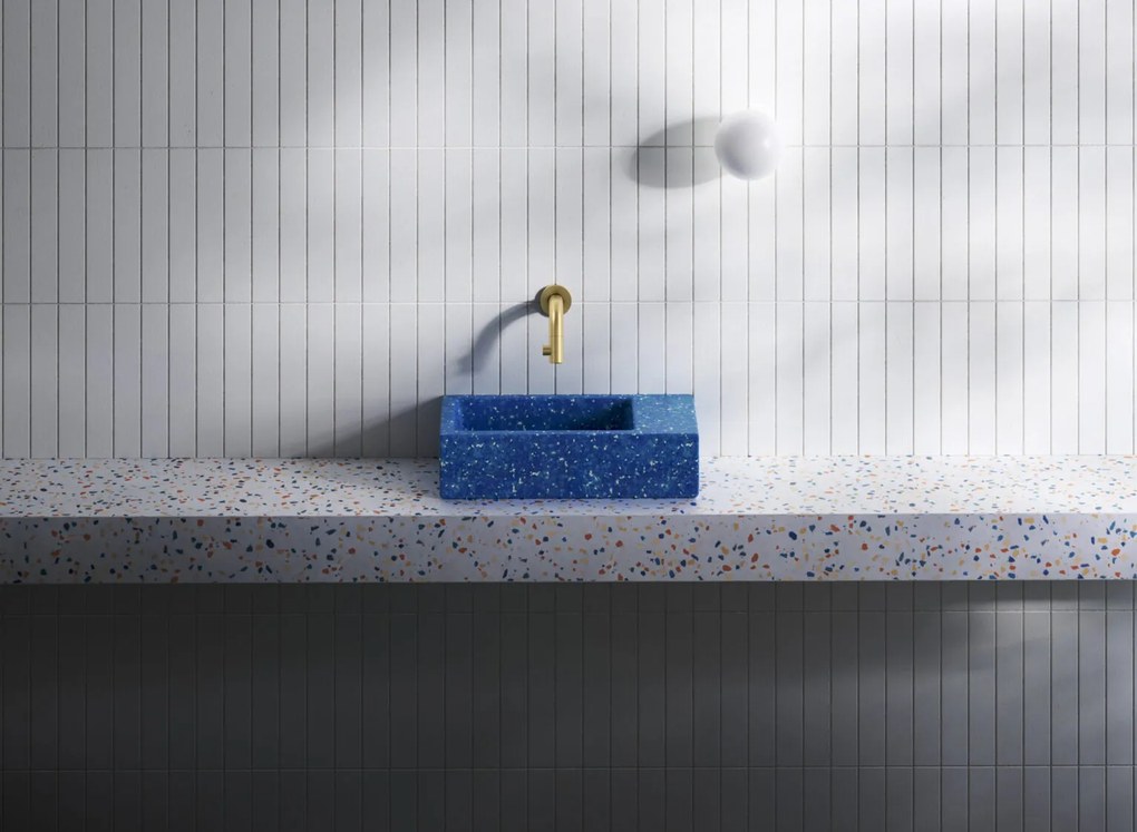 Clou Flush 3 fontein gerecycled polyethyleen 36cm zonder kraangat rechts middernacht