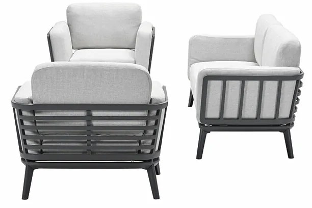 Garden Impressions Sentosa loungeset 4-delig - donker grijs