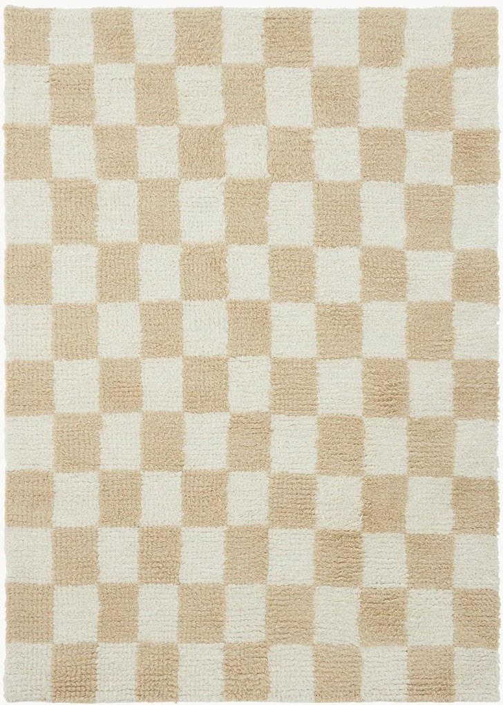 Handgeweven karpet Bilbao met ruitpatroon