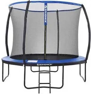 Nancy's Trampoline Met Veiligheidsnet - Trampolines - Tuin - Ladder - Gevoerde Stangen - Zwart/Blauw - Ø 366