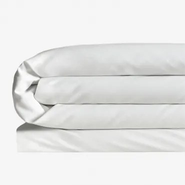 [*] Sampras Dekbedovertrek In 300 Thread Count Satijn Wit & Bed 135/140cm (220 X 220 Cm) - Sklum