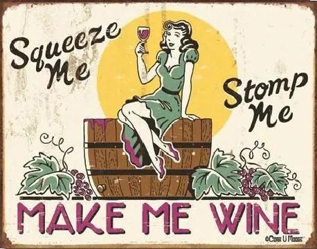 Metalen wandbord MOORE - make me wine, (41 x 32 cm)
