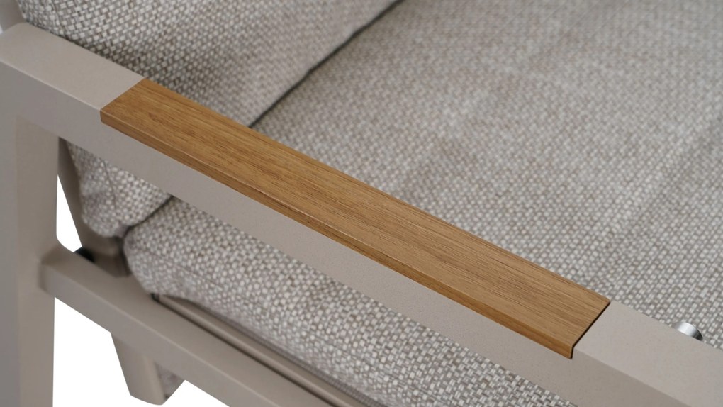 Tuinset 6 personen 150 cm Aluminium Taupe Lifestyle Garden Furniture Vivaro/Ancona