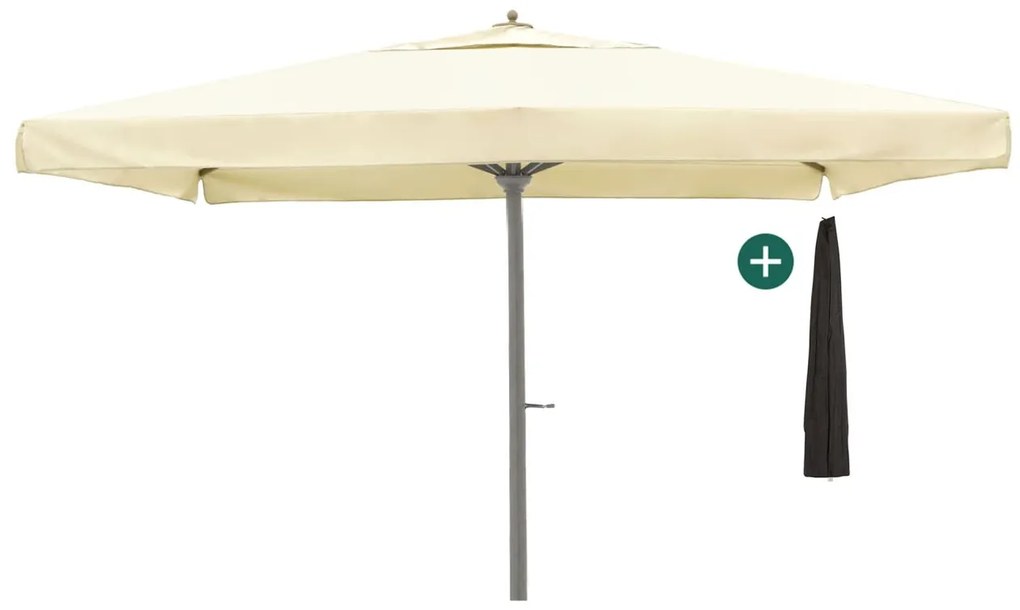 + 15% kassakorting | Parasol Shadowline Java | Inclusief hoes | Vierkant | 450x450cm | Met draaihendel | Wit | Kees Smit Tuinmeubelen
