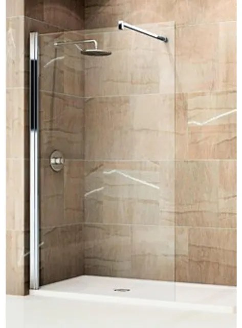 Novellini Giada inloopdouche H 78 80x195cm met muursteun 100cm chr/helder GIADAH801K giadah80-1k
