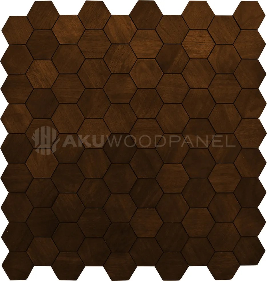 Decopaneel 60 cm x 60 cm Walnoot hout - Snowdrop Smoked Brown - 3D Wandpaneel - Wanddeco