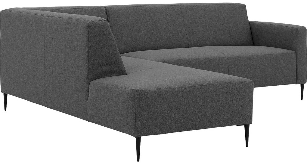 Goossens  Key West grijs, stof, 2,5-zits, modern design met ligelement links