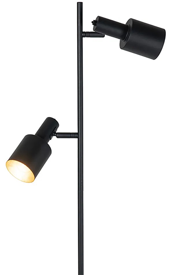 Smart vloerlamp zwart incl. 2 Wifi A60 - Stijn