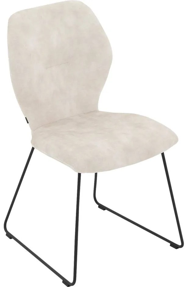 Goossens Eetkamerstoel Hera wit velvet stof leuning, modern design