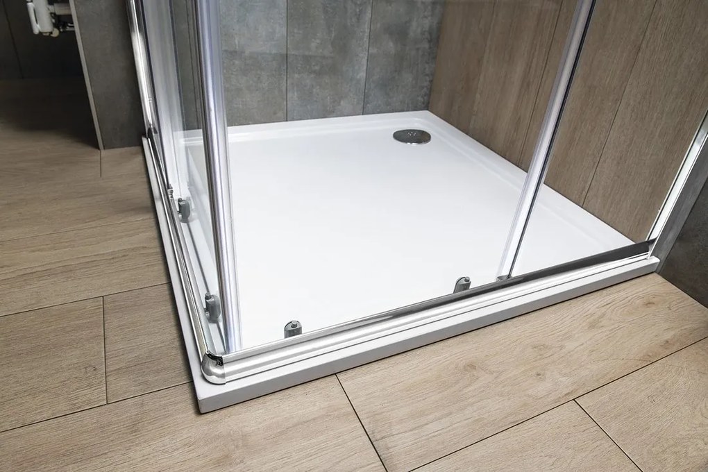 Aqualine Agga vierkante douchecabine 80x80cm chroom