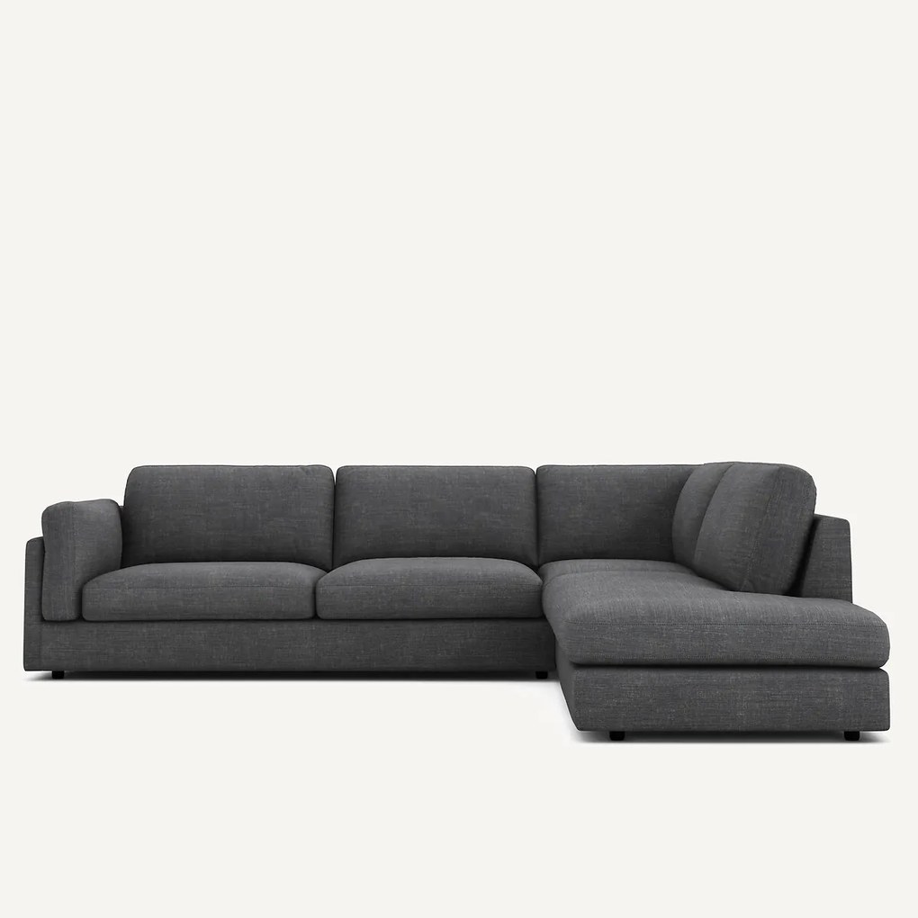 Katoenen en linnen hoekbank met longchair, César