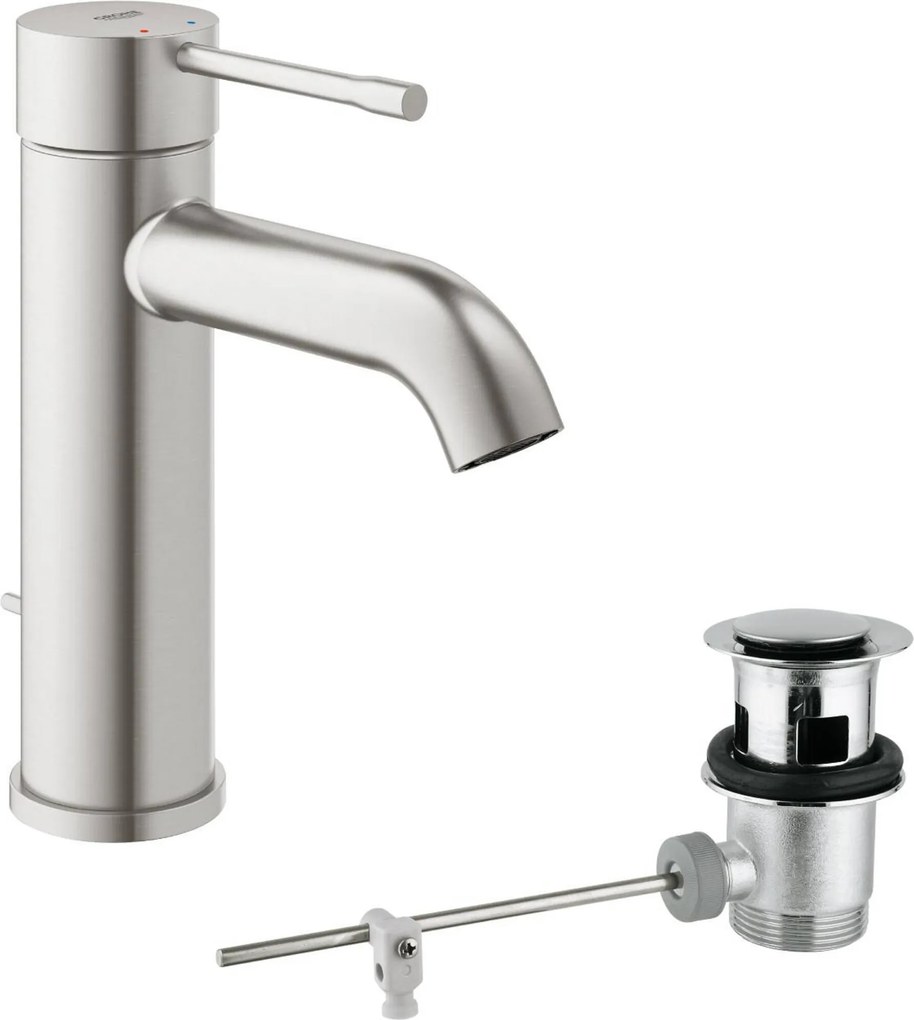 Grohe Essence New 1-gats wastafelmengkraan Supersteel