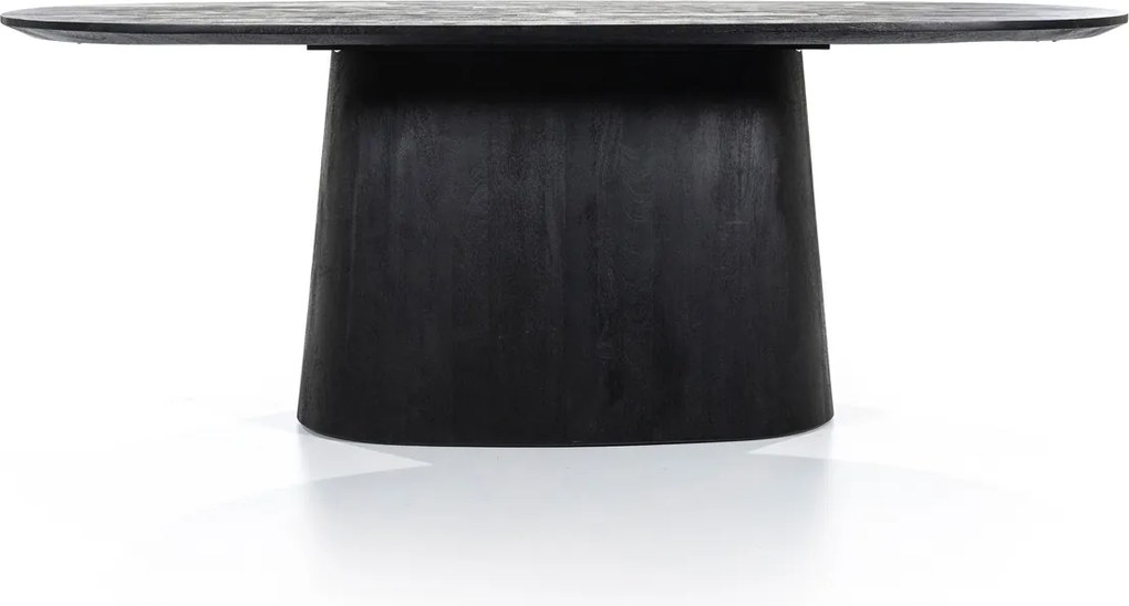 Zwarte Eettafel Ovaal 200 Cm - 200 X 110cm.