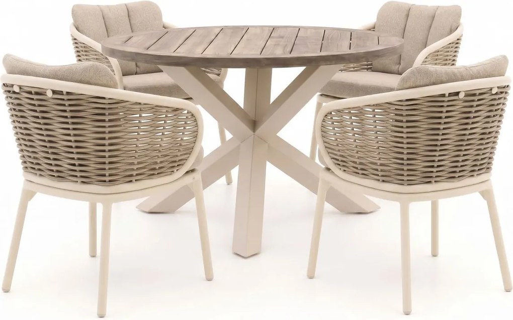 + 10% kassakorting | Diningset Apple Bee | 4 personen | Tuinset teakhout | 5-delig | Kees Smit Tuinmeubelen