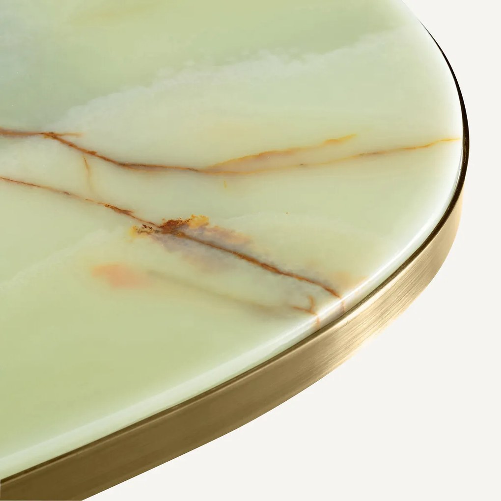 Bistrot tafel met plateau in jade Ø60 cm Lixfeld