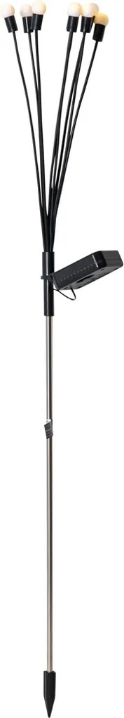 Set van 2 buitenlampen zwart incl. LED met solar en grondpin - Fire Fly