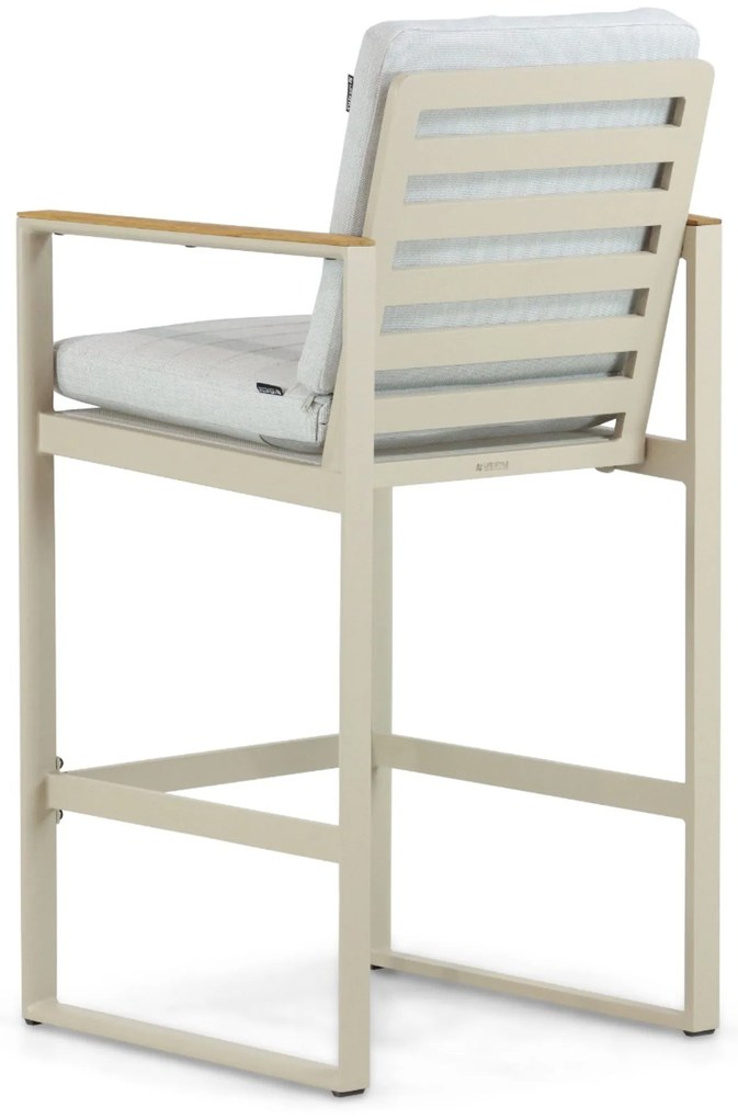 Barstoel Aluminium/Teak Taupe-naturel-bruin Lifestyle Garden Furniture Faro