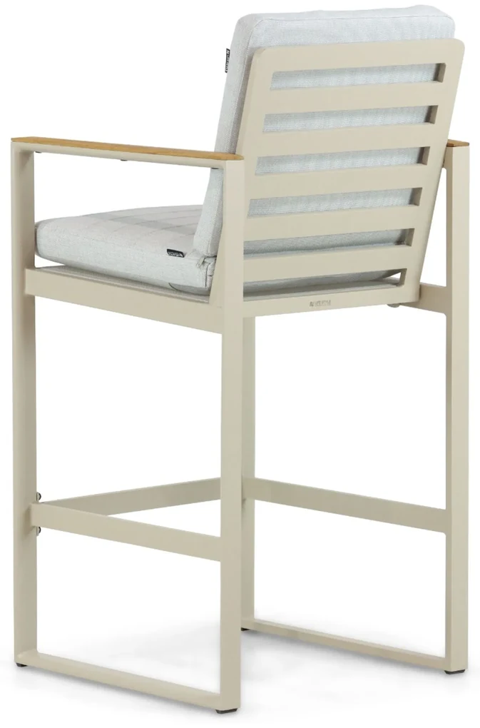 Barstoel Aluminium/Teak Taupe-naturel-bruin Lifestyle Garden Furniture Faro